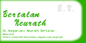 bertalan neurath business card